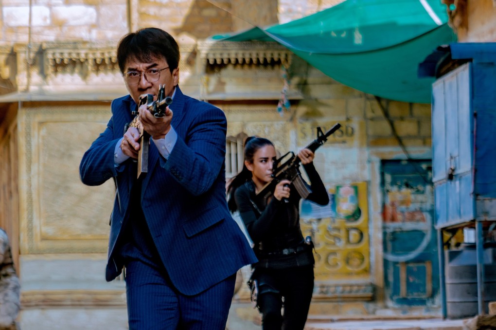 Jackie Chan and Miya Muqi in a still from Vanguard (category IIB, Cantonese), directed by Stanley Tong.