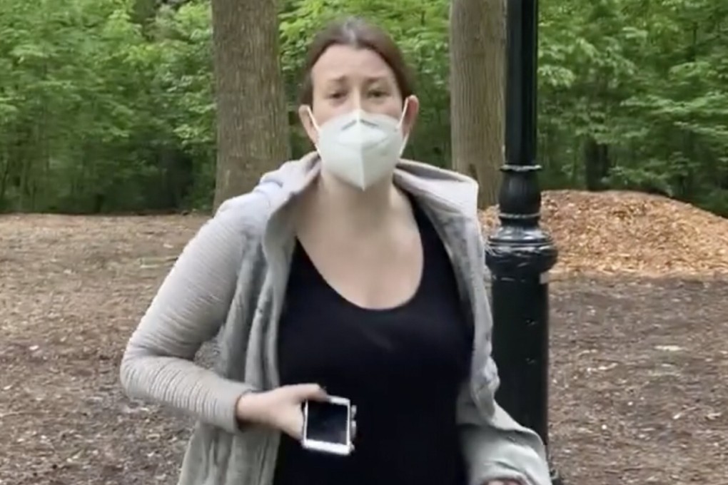 Amy Cooper in Central Park in New York. Photo: AP