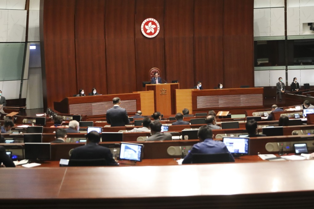 Lawmakers attend the meeting of the extended term at the Legislative Council on Wednesday. Photo: K. Y. Cheng