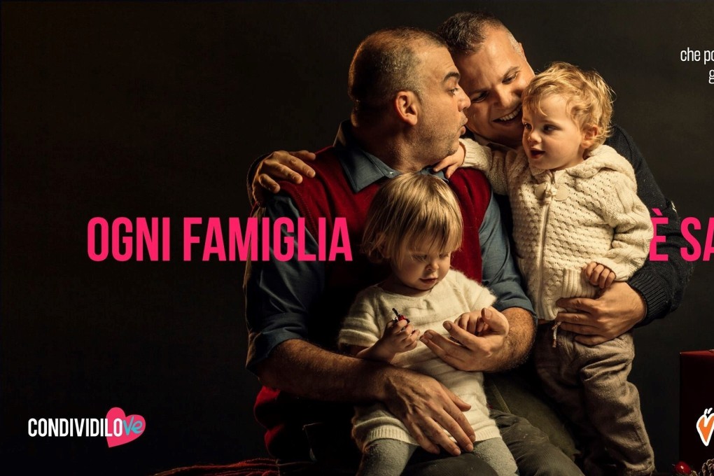 A promotional image by the Italian gay rights group Condividi Love, bearing the slogan, Every Family is Sacred. Photo: Facebook/Condividi Love