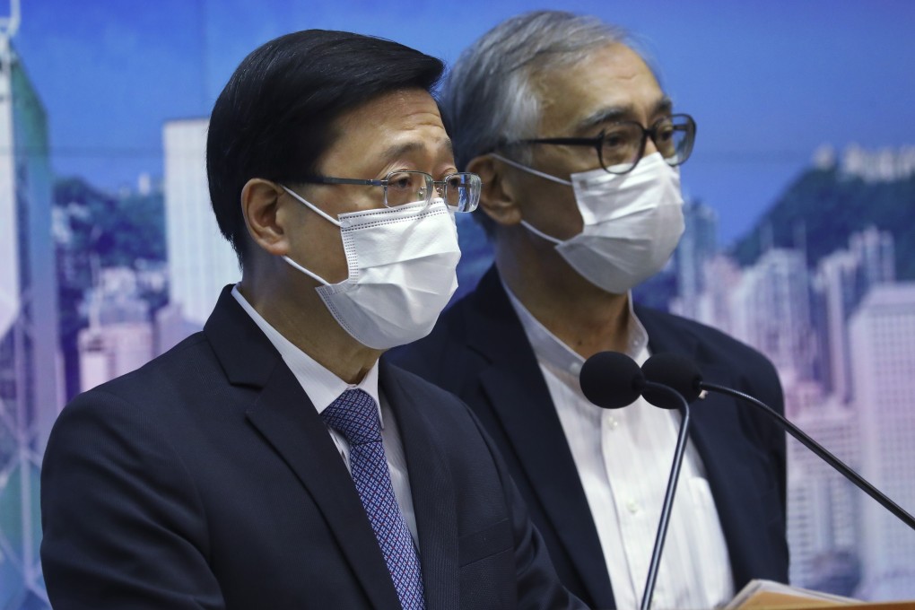 Hong Kong Secretary for Security John Lee (left) lashes out at Taiwan for linking the murder suspect’s voluntary surrender with the mechanism to assist in criminal matters. Photo: Dickson Lee