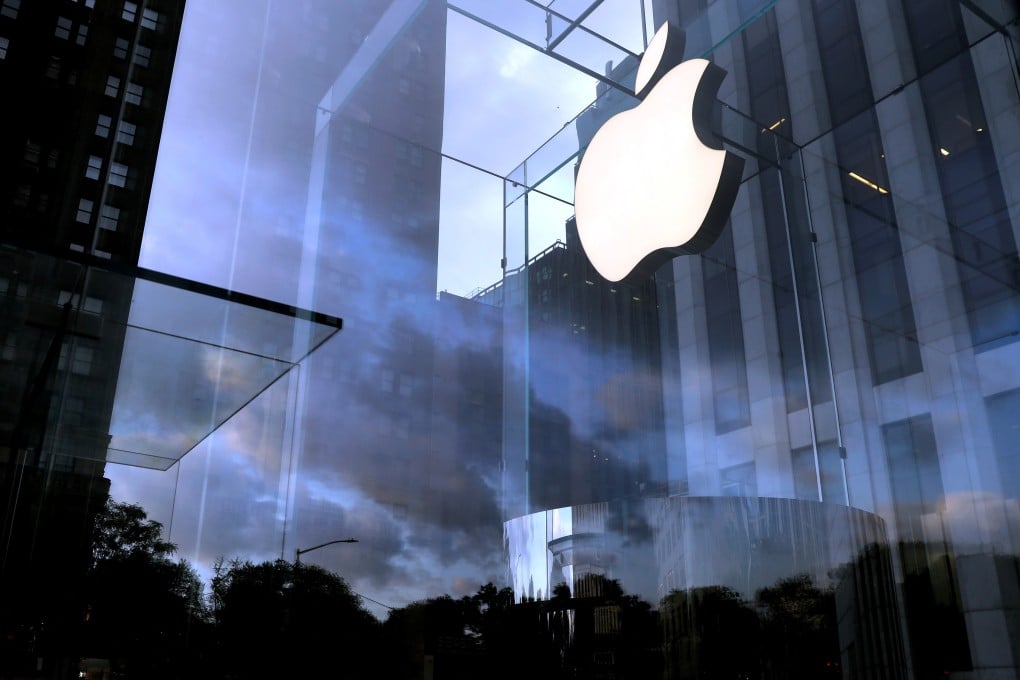 The Apple Inc. logo is seen hanging at the entrance to the Apple store on 5th Avenue in Manhattan, New York, US, October 16, 2019. Photo: Reuters
