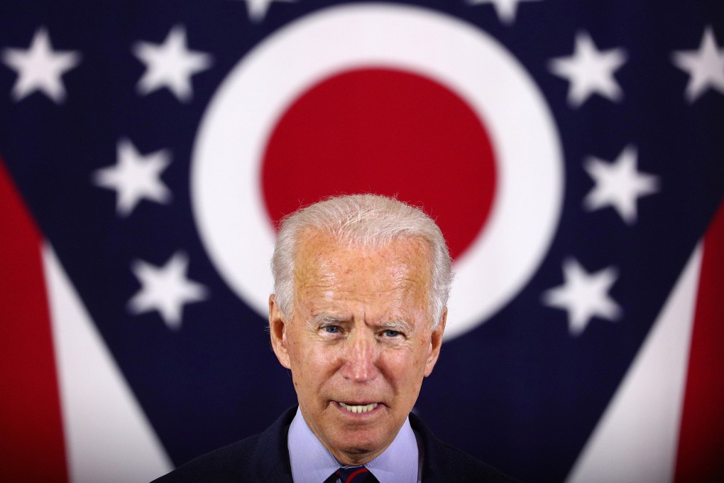 US Democratic presidential candidate Joe Biden delivers remarks at a campaign stop in Cincinnati, Ohio, on Monday. Photo: Reuters