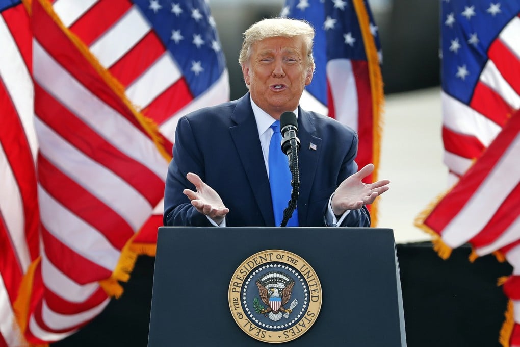 US President Donald Trump speaks during a campaign rally in Greenville, North Carolina, on Thursday. Photo: AP