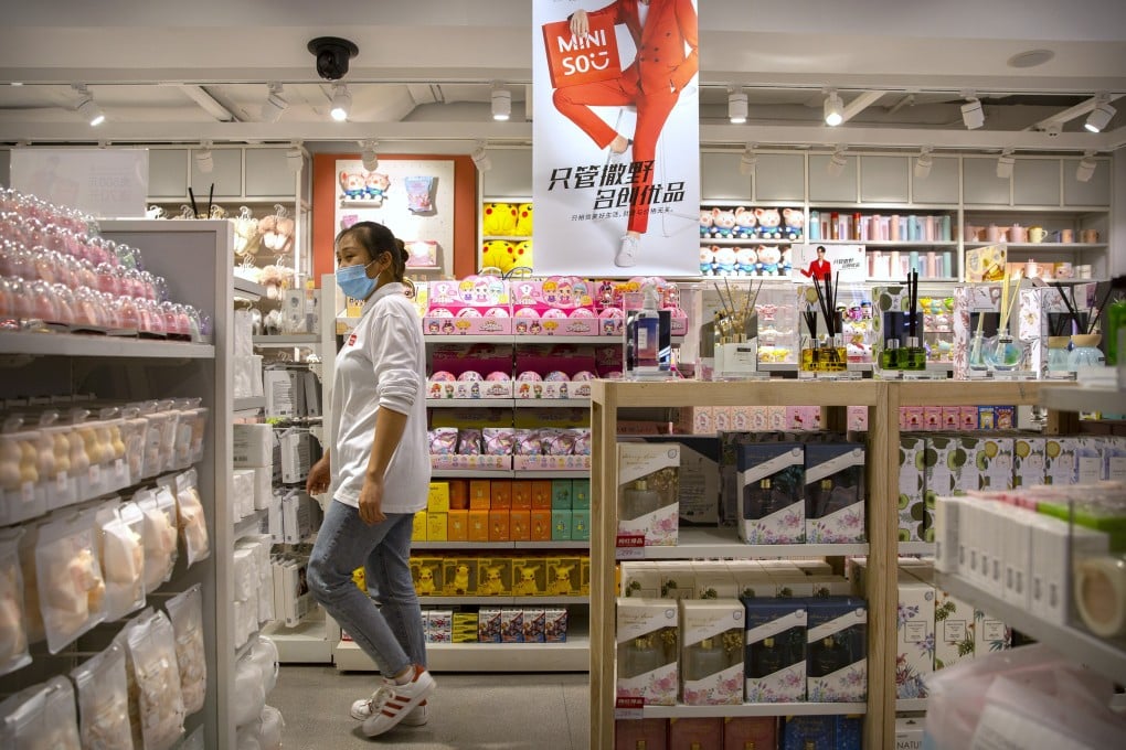 A Miniso store inside a shopping mall in Beijing on October 15, 2020. The Chinese discount retailer known for its fashionable but affordable household products, raised US$608 million in its New York IPO. Photo: AP
