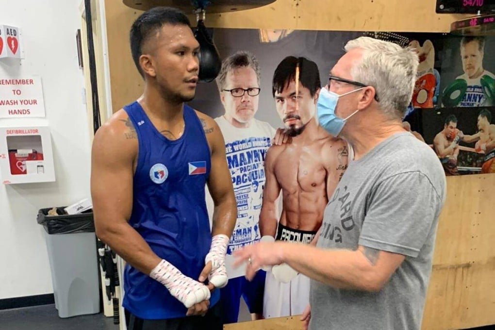 Emir Marcial and Hall of Fame trainer Freddie Roach at Wild Card Gym in Los Angeles. Photo: Emir Marcial/Facebook