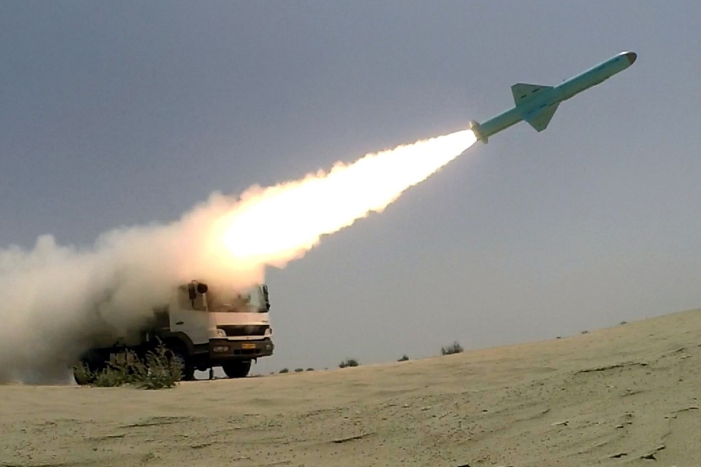 An Iranian locally made cruise missile is fired during war games in June, 2020. File photo: Reuters