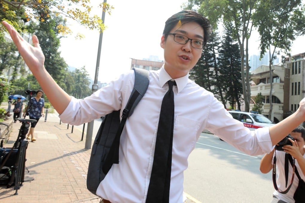 Andy Chan at Fanling Court last year after being accused of unlawful assembly and assaulting police. Photo: Dickson Lee