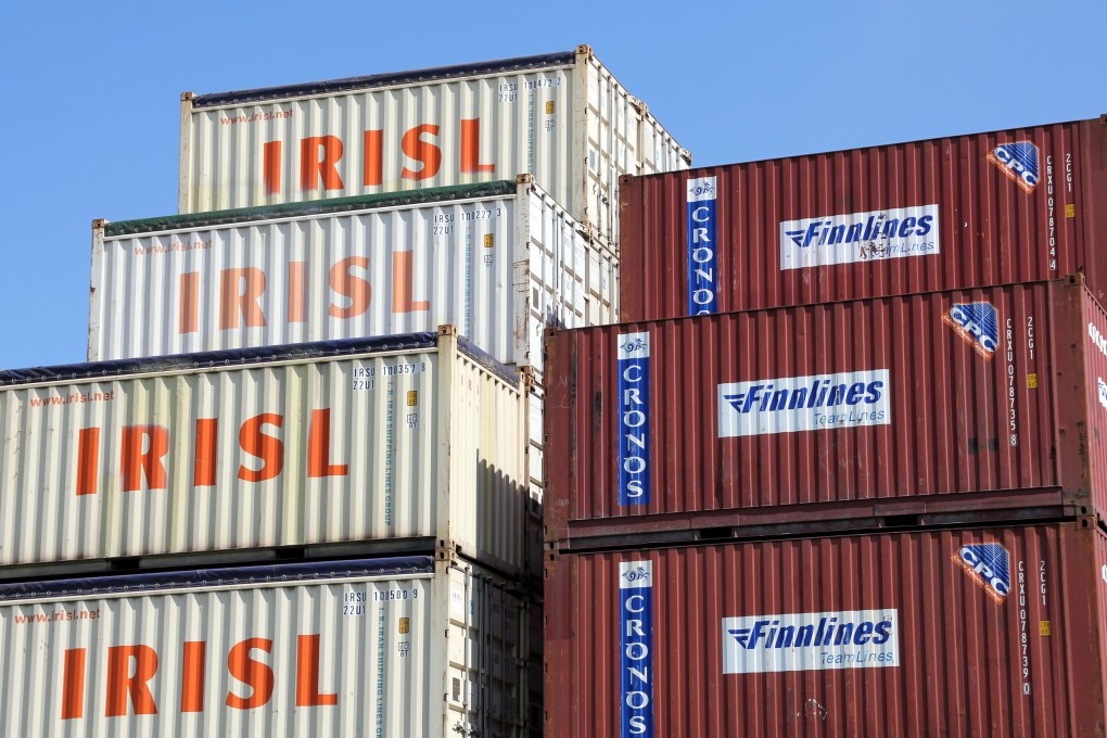 The US State Department blacklisted six Chinese entities and two Chinese men this week for having dealt with Iranian shipping company Islamic Republic of Iran Shipping Lines, whose shipping containers are seen here at the Port of Hamburg in Germany. Photo: Shutterstock