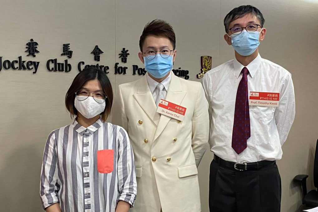 (Left to right) Kay Ho, carer for a dementia patient; Dr Kenny Chui, a dementia care specialist at the Jockey Club Centre for Positive Ageing; and CUHK Professor Timothy Kwok. Photo: SCMP