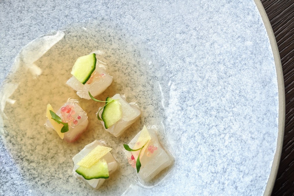 Japanese sea bream gazpacho, a dish from the Abstract Experience menu at Cobo House at K11 Musea. Photo: handout