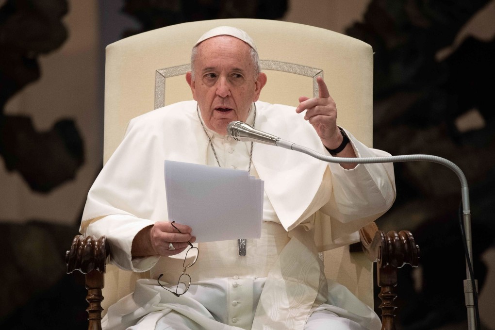 Pope Francis in the Paul VI hall in the Vatican City. Photo: EPA