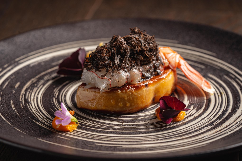 Scampi with foie gras at Aria. Photo: handout