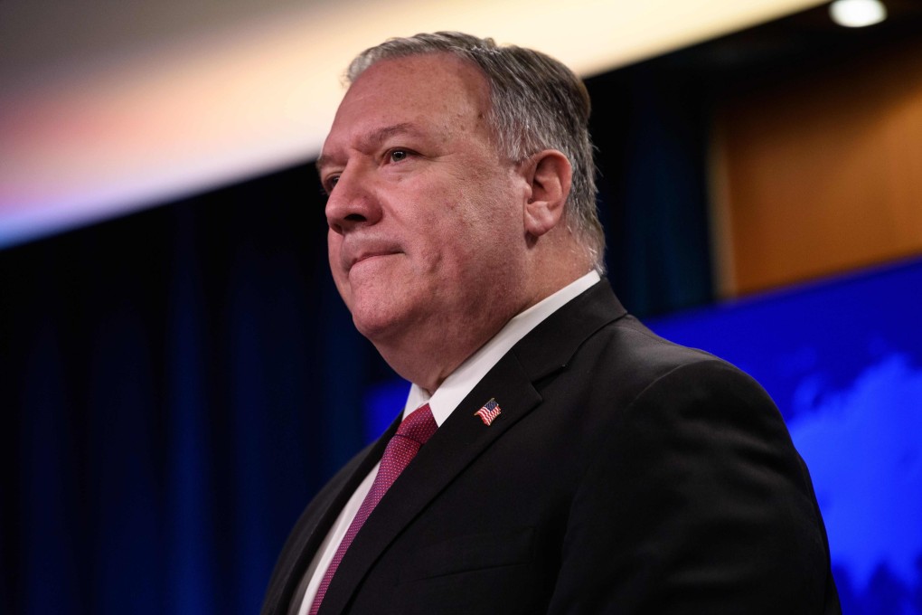 US Secretary of State Mike Pompeo speaks at a press conference in Washington on Wednesday. Photo: AFP