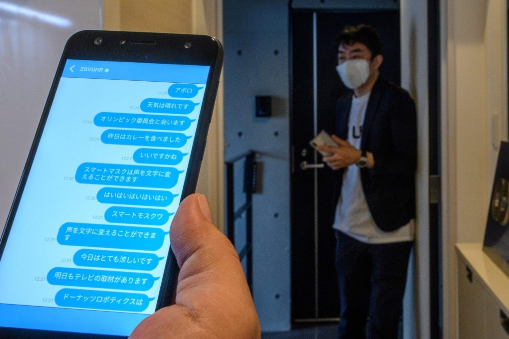 A mask by Japanese company Donut Robotics can translate Japanese into other languages. Photo: AFP