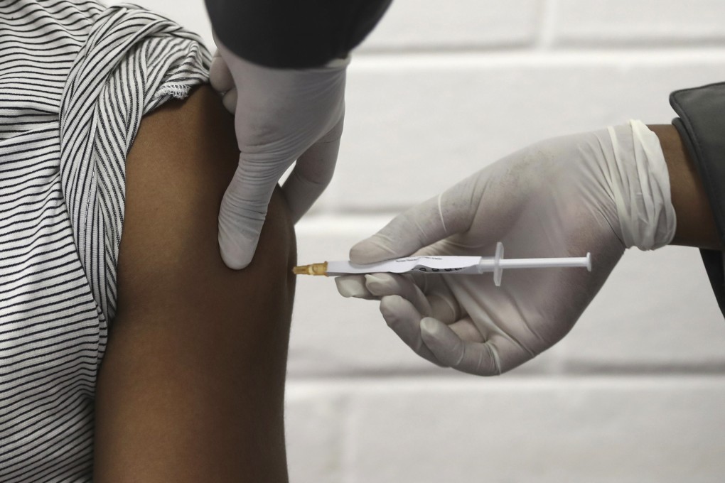A volunteer receives an injection at a hospital in Soweto, Johannesburg as part of a Covid-19 vaccine trial by the University of Oxford in conjunction with AstraZeneca. Photo: AP