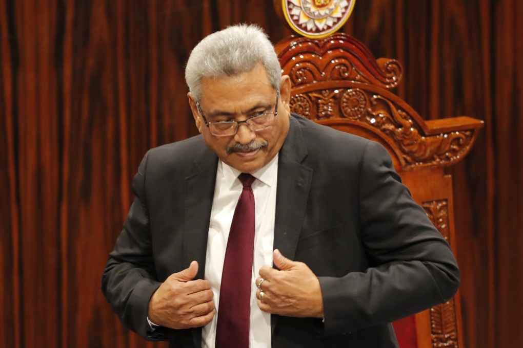 Sri Lanka’s President Gotabaya Rajapaksa leaves after addressing parliament in Colombo earlier this year. Photo: AP
