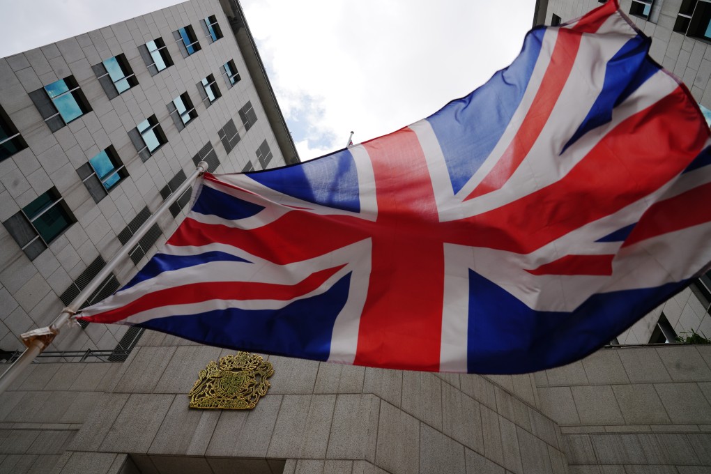 The Union Jack flies in front of the British consulate in Admiralty. Photo: Sam Tsang