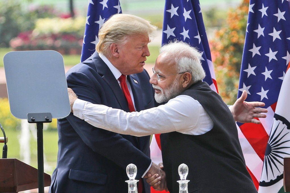 US President Donald Trump and Indian Prime Minister Narendra Modi met in New Delhi in February Photo: AP