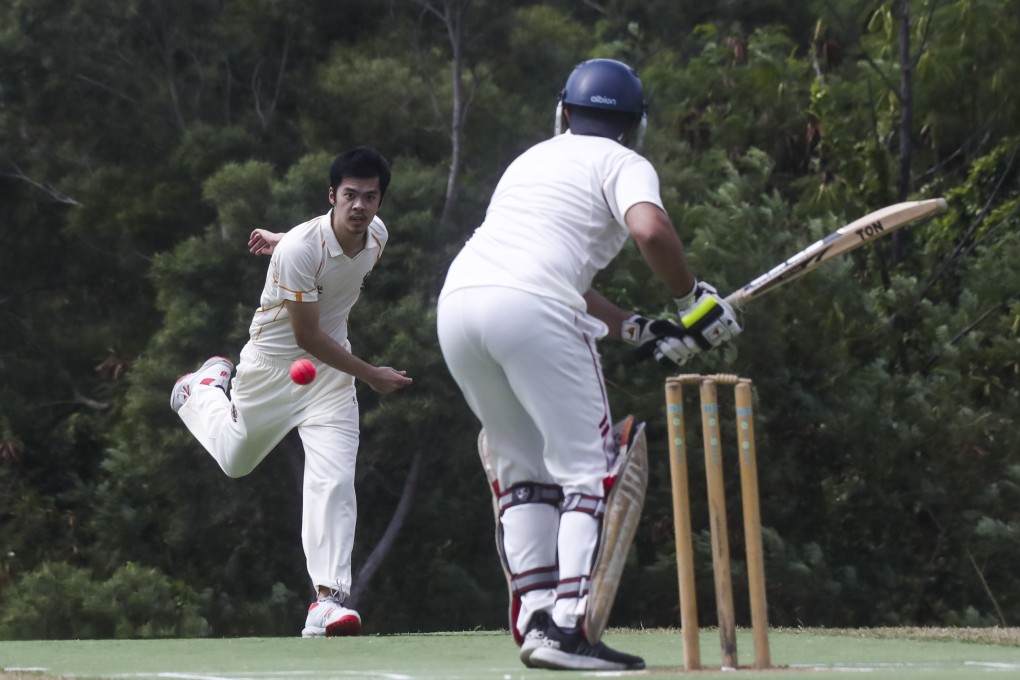Qilin bowler Michael Tsing in action against Hong Kong University at Gin Drinkers Bay, Kwai Chung. Photo: SCMP / Jonathan Wong