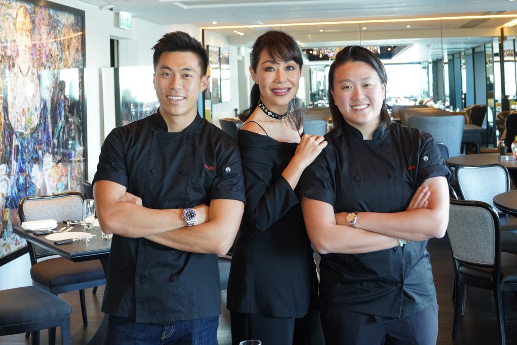 Christopher Ho King-tung (left), Bonnae Gokson and Nicola Tessa Ho (right) at Sevva. From November 5-7, Ho will create a six-course dinner for guests.