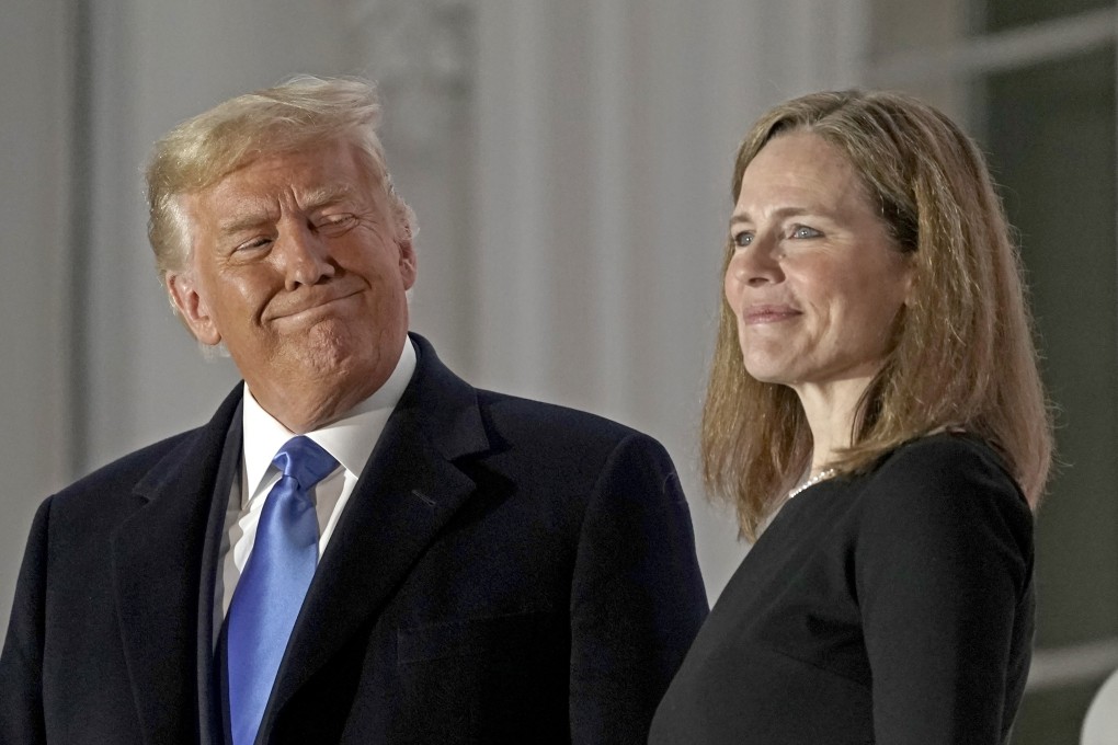 US President Donald Trump and Amy Coney Barrett at the White House. Photo: Bloomberg