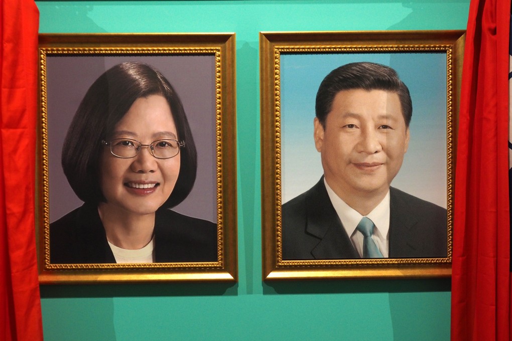 Portraits of Taiwanese President Tsai Ing-wen and Chinese President Xi Jinping at the Taipei Fine Arts Museum on Thursday, part of an exhibition examining post-Cold War international relations. Analysts said that after the US presidential election, the US-China dialogue on Taiwan must resume. Photo: EPA-EFE
