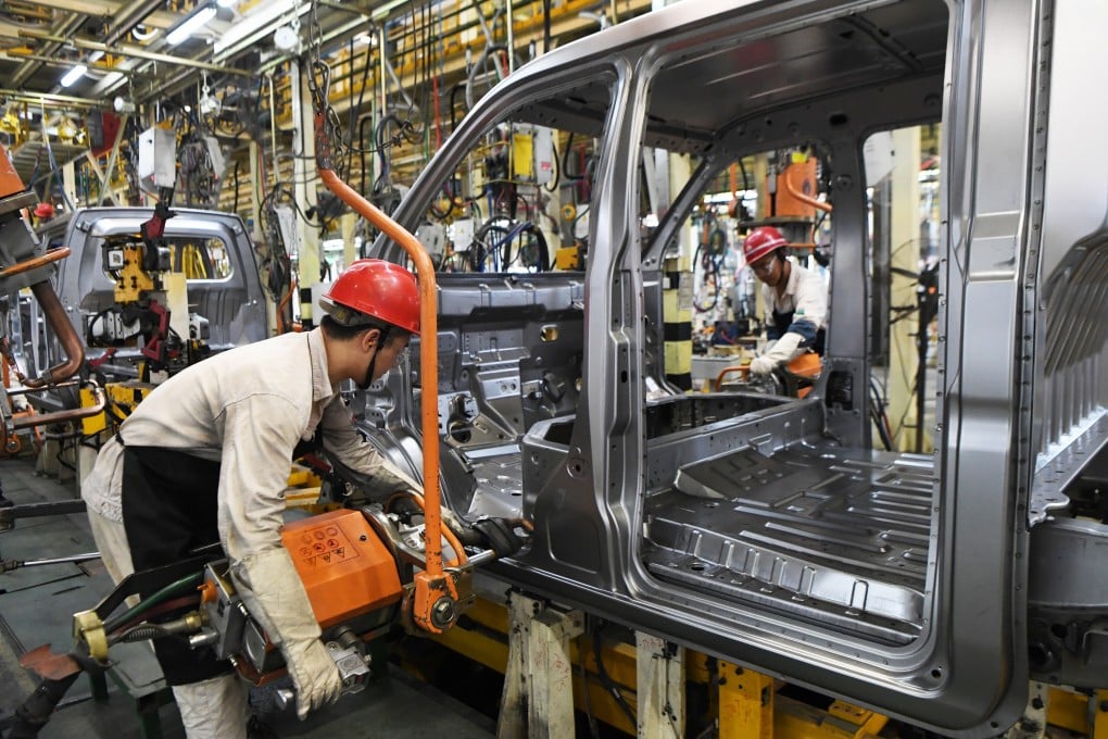 Workers assemble vehicles at a smart factory in Chongqing, a sprawling city in southwest China, on September 23. The country’s car manufacturing sector is a major market for ZKH Industrial Supply (Shanghai) Co, which runs an e-commerce platform for industrial supplies. Photo: Xinhua