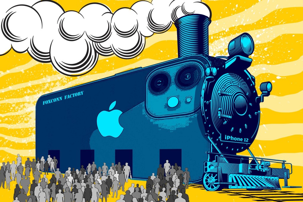 The world’s largest assembly centre for Apple iPhones – Foxconn’s factory in Zhengzhou, Henan province – is running at full steam to meet demand for the new iPhone 12. Illustration: Henry Wong