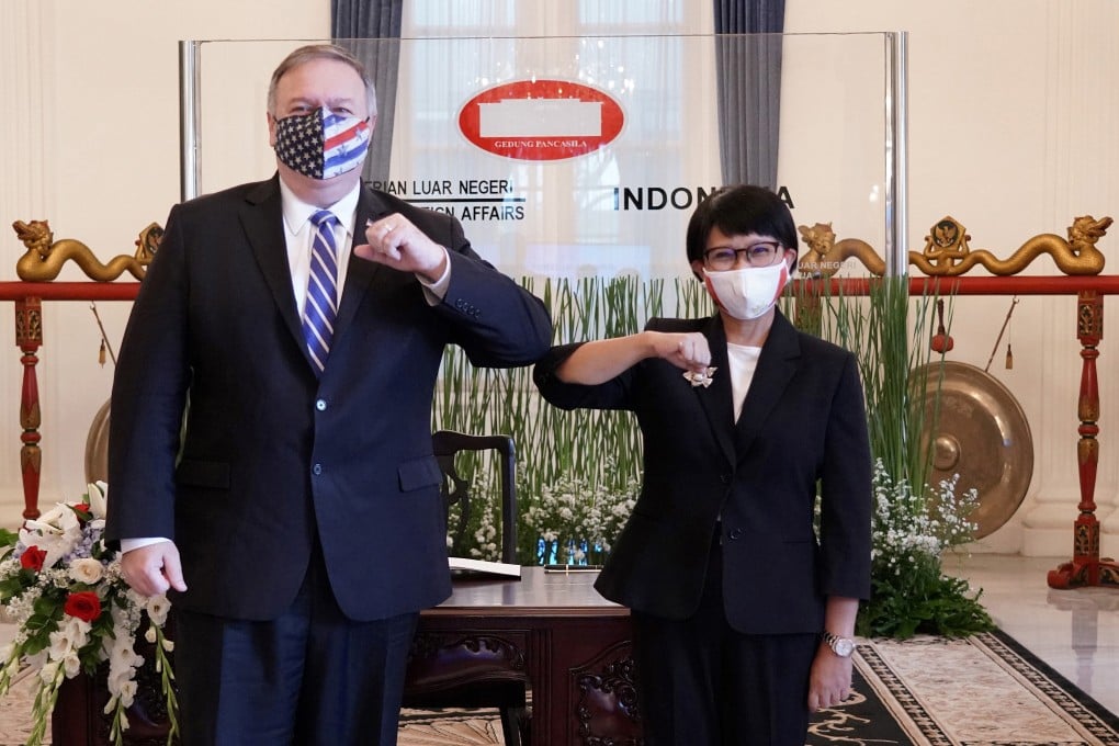 US Secretary of State Michael Pompeo with Indonesian Foreign Minister Retno Marsudi. Photo: AFP