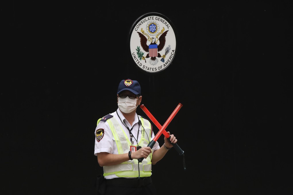 A security guard stands in front of the Consulate General of the United States earlier this month. Photo: K. Y. Cheng