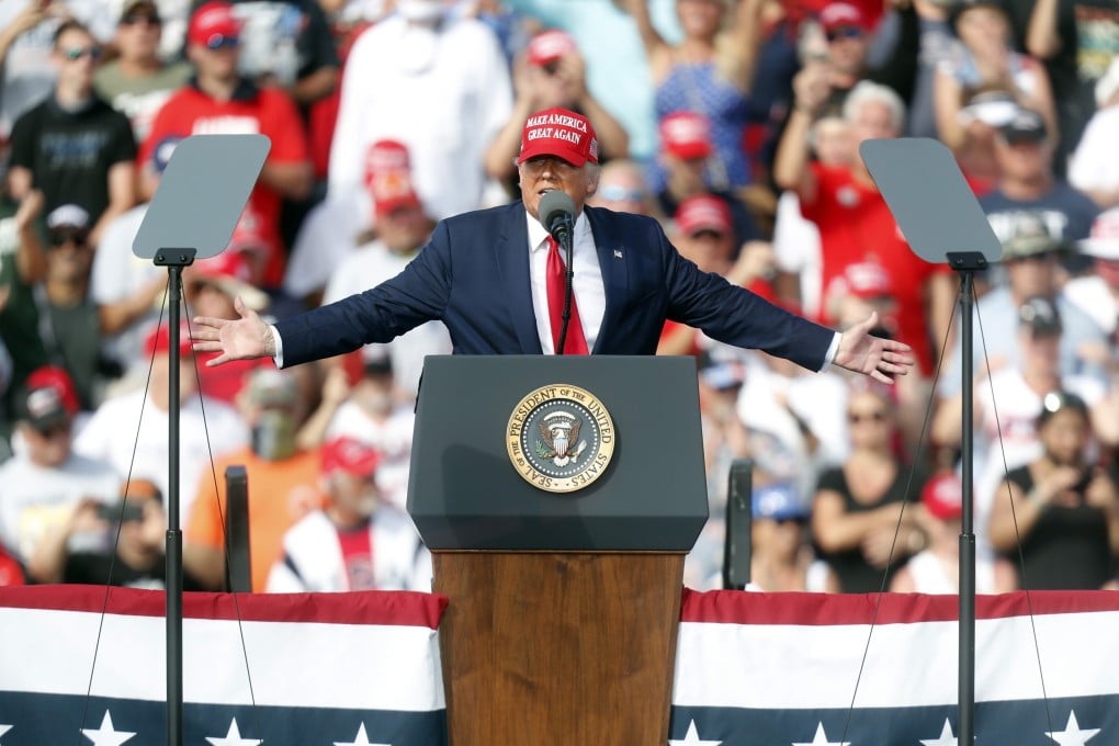 US President Donald Trump gives a campaign speech on Thursday in Tampa, Florida. Photo: Getty Images/AFP