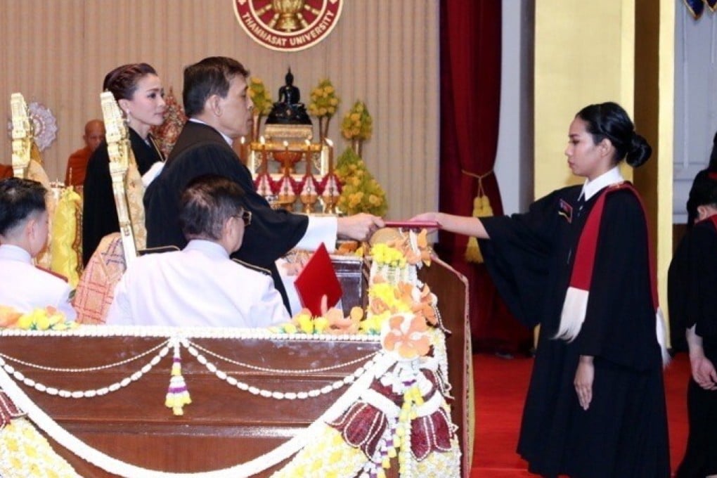 Thai King Maha Vajiralongkorn at a graduation ceremony at Thammasat University on October 30, 2020. Photo: Reuters