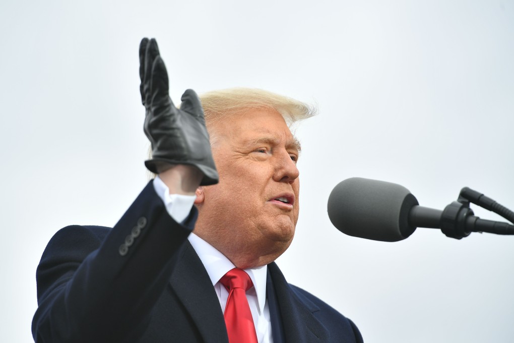 US President Donald Trump speaking at a rally in Michigan on Friday, the start of the final weekend before US elections on Tuesday. Photo: AFP