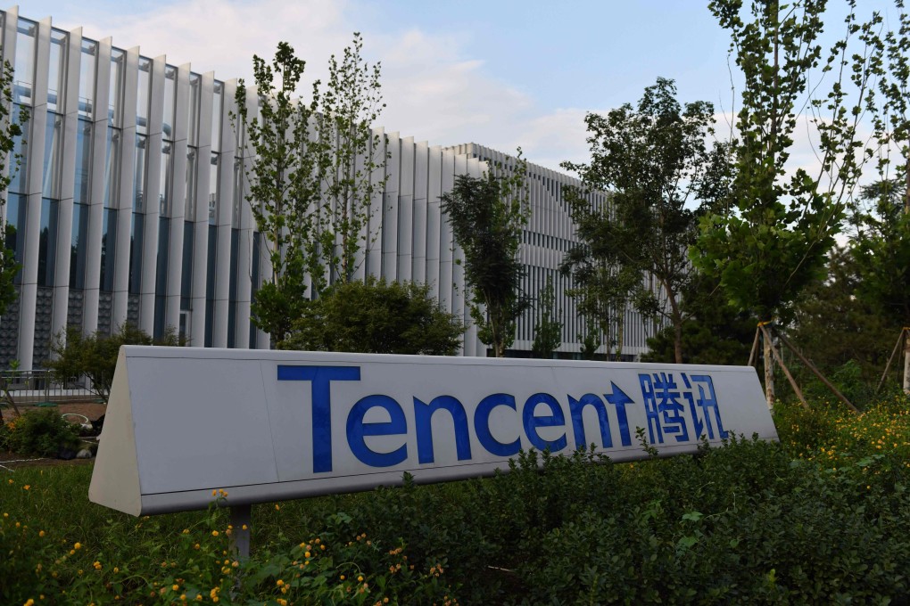 The headquarters of Tencent, the parent company of Chinese social media company WeChat, in Beijing, 2020. Photo: AFP