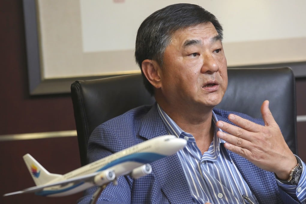 Bill Wong, boss of Shenzhen-based Donghai Airlines, talks with the Post about his new Hong Kong-based venture. Photo: K. Y. Cheng