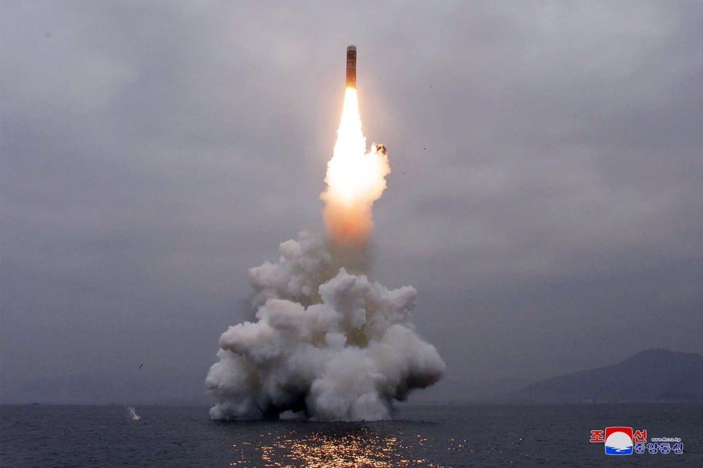 North Korea test fired a submarine-launched ballistic missile in October 2019. South Korean officials say a new submarine will also have SLBM capabilities. Photo: AFP