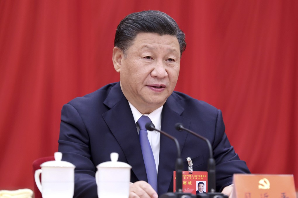 Chinese President Xi Jinping speaking during the Communist Party’s fifth plenum in Beijing last week. Photo: AP