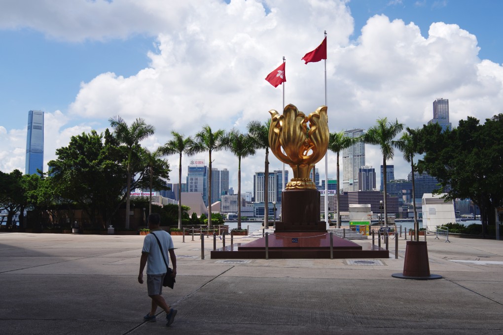 Golden Bauhinia Square in Wan Chai sits bereft of visitors on August 14. While Hong Kong’s economy has suffered in the absence of visitors from the mainland, some locals are relieved to be free of the crowds. Photo: Sam Tsang