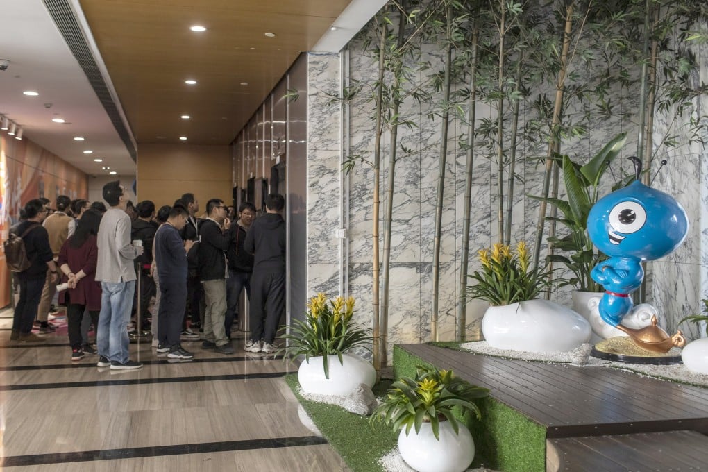 Ant Group’s mascot is displayed at the company’s office in Hangzhou. Photo: Bloomberg