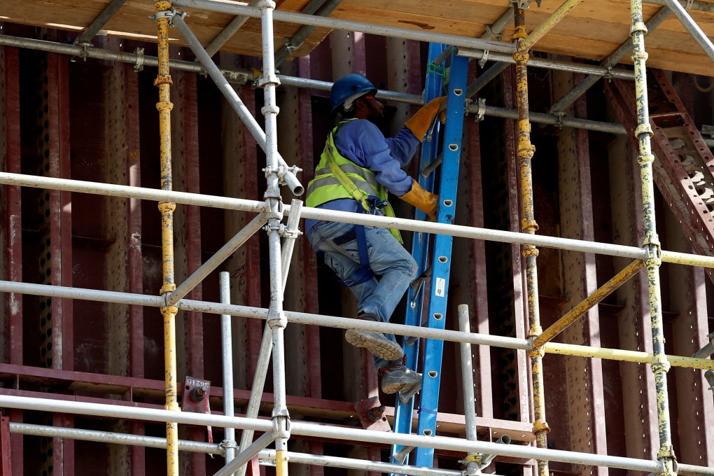 A labourer at a construction site of a building in Riyadh, Saudi Arabia. Photo: Reuters