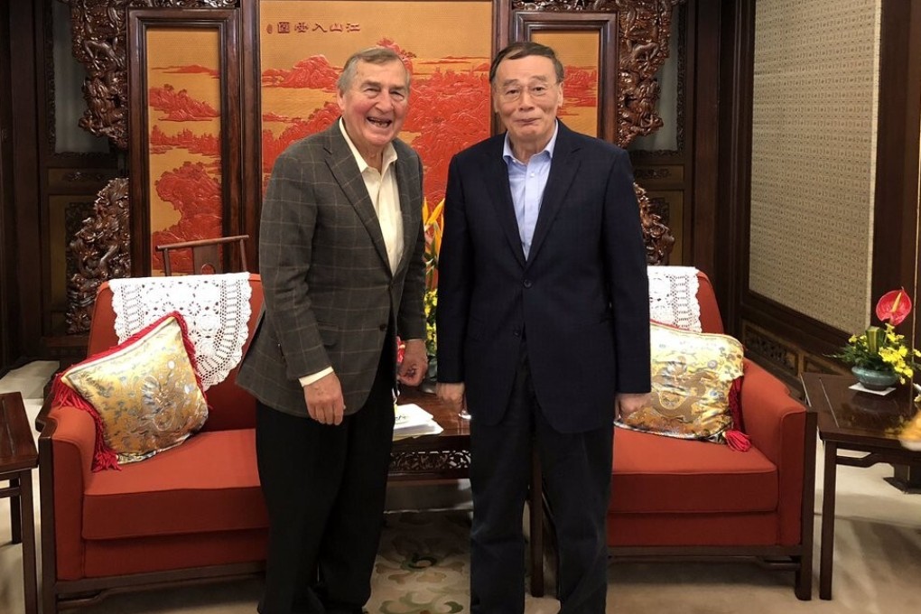 Harvard professor and author Graham Allison with China Vice-President Wang Qishan. Photo: Twitter