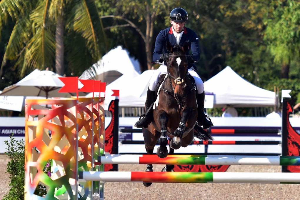 Showjumper Patrick Lam of Hong Kong in action. Photo: HKEF
