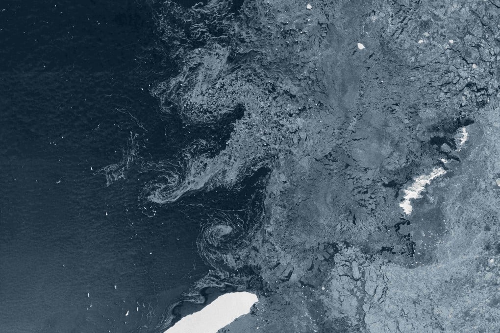 The A68a iceberg is less than 200 metres deep, which means it could park dangerously close to the island of South Georgia. Photo: European Space Agency / AFP