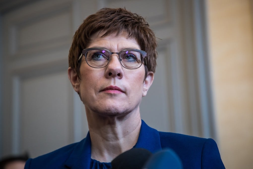 Germany’s defence minister Annegret Kramp-Karrenbauer says Berlin and Canberra are united by shared values such as the rule of law, human rights and freedom of navigation. Photo: EPA