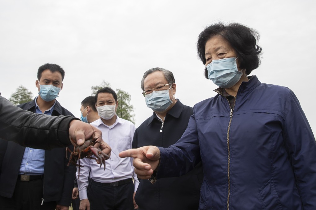 Chinese Vice-Premier Sun Chunlan, pictured in Wuhan in April, has visited Kashgar, where a coronavirus outbreak has occurred. Photo: Xinhua