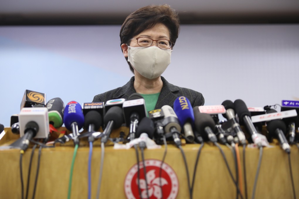 Carrie Lam, Hong Kong SAR Chief Executive, speaks to media in Beijing, China, on Friday Nov. 6, 2020. 06NOV20 SCMP/Simon Song