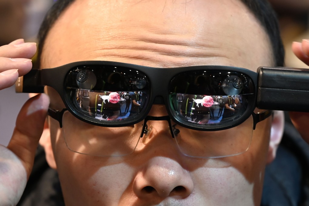 Augmented reality glasses on show at the Las Vegas Convention Center in Nevada. Photo: AFP