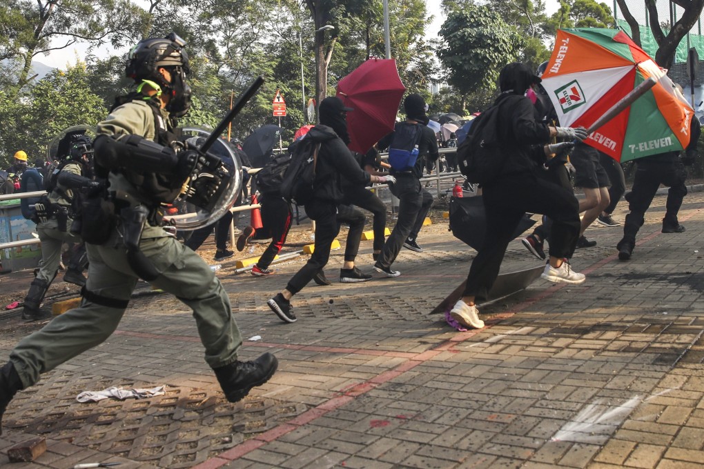 Clashes erupted between anti-government protesters and riot police at the occupied Chinese University campus last November. Photo: Winson Wong