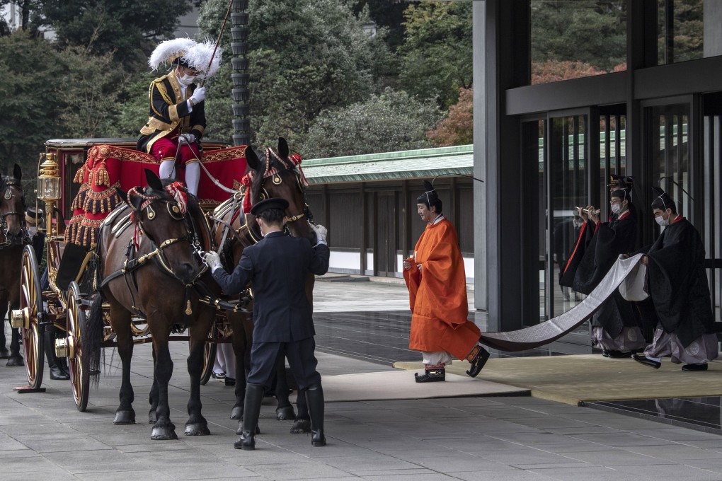 Japanese Crown Prince Fumihito, better known as Prince Akishino, leaves the Imperial Palace after being formally declared first in line to the Chrysanthemum Throne on Sunday. Photo: AP